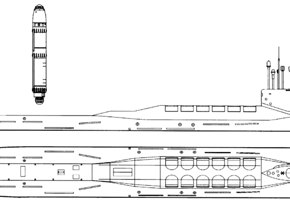 Подводная лодка СССР Project 667AM Navaga [Yankee II-class SSBN Submarine] - чертежи, габариты, рисунки
